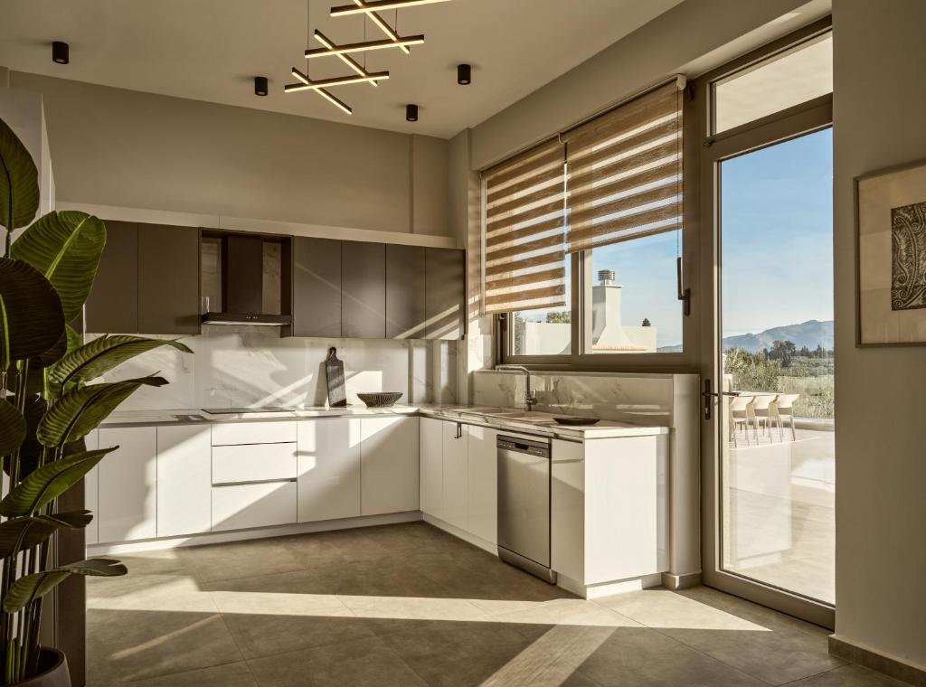 Sunlit kitchen at Felicita Villa Zakynthos